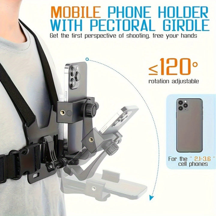 Phone Chest Mount Harness | Adjustable POV Camera Strap System