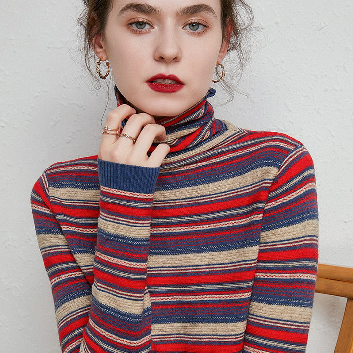 New sweater women pullover loose striped sweater