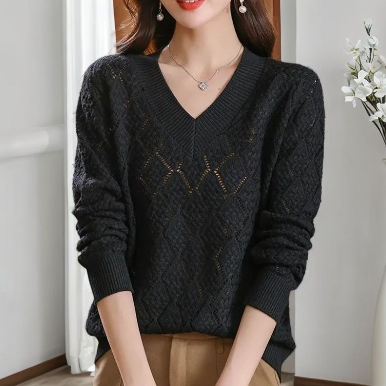 Hollow Knit Sweater Women