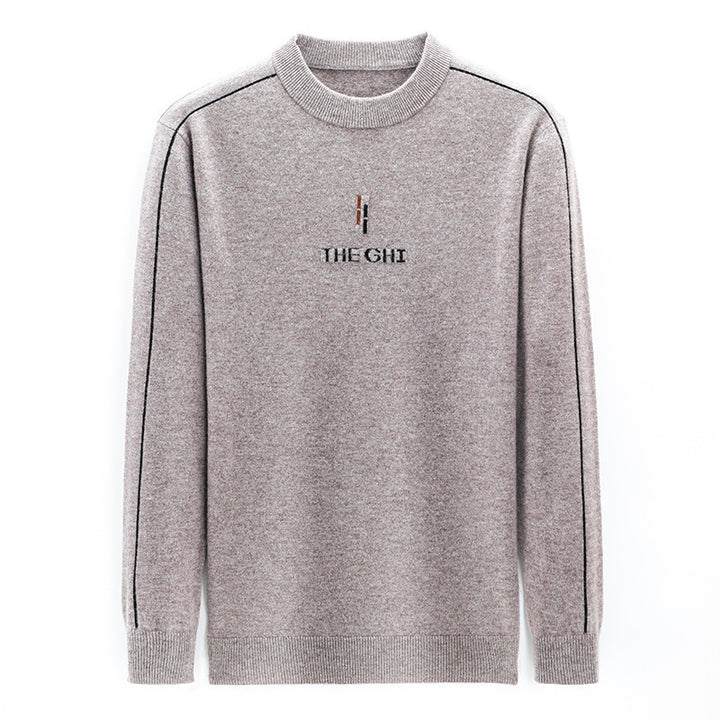 Half Tall Round Neck Pure Woolen Sweater Man