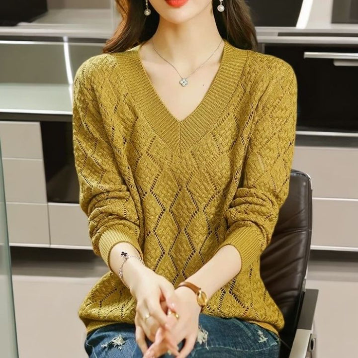 Hollow Knit Sweater Women