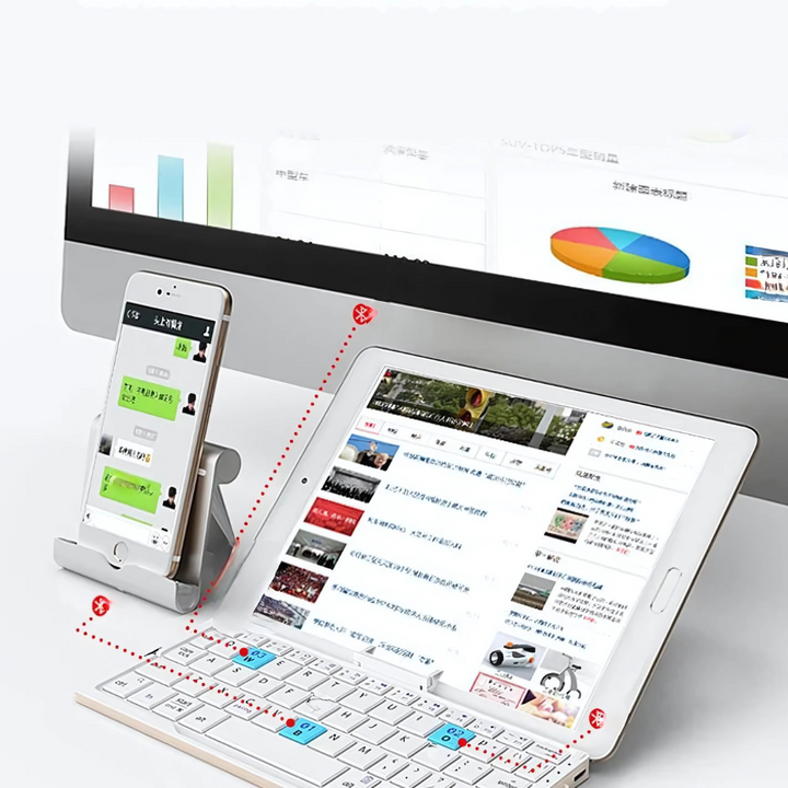 Foldable Bluetooth Keyboard | Magnetic Phone Stand Design