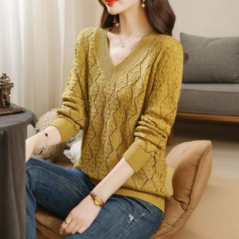 Hollow Knit Sweater Women